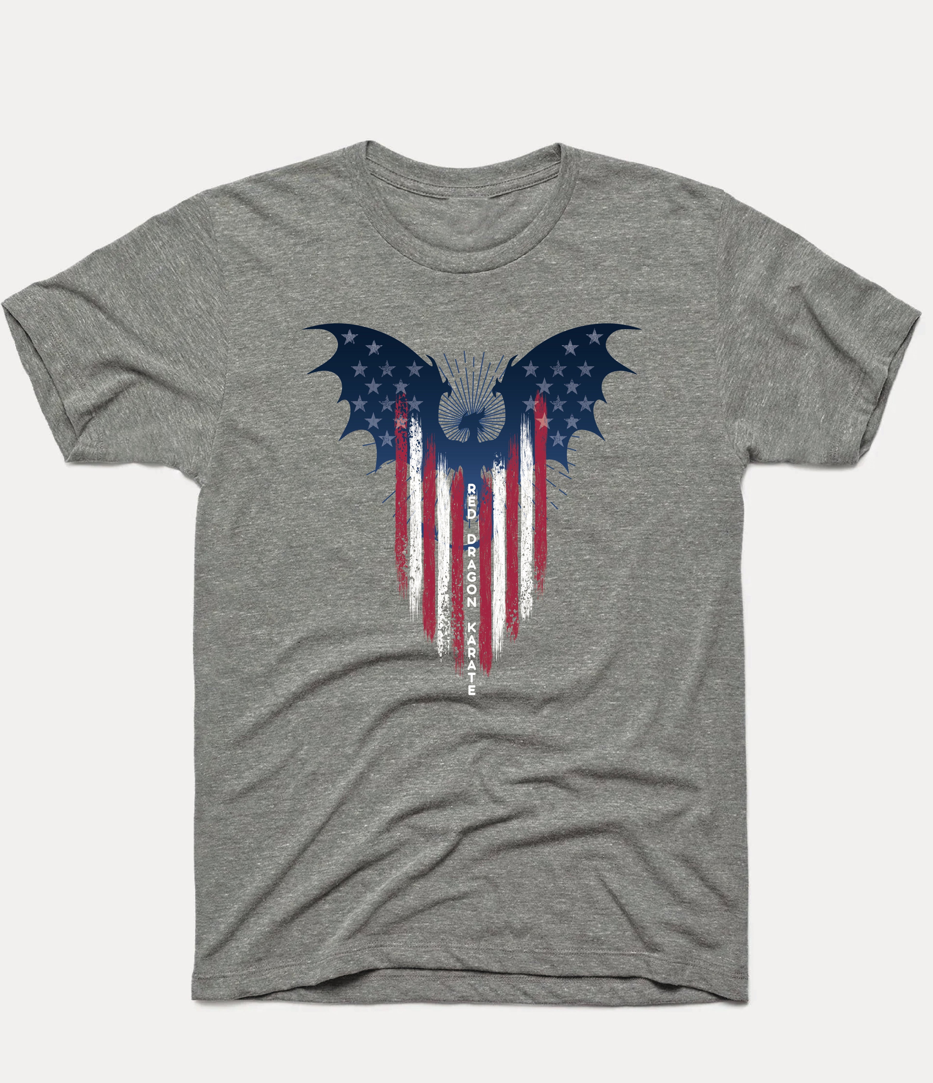 2025 SUMMER Clothing- Grey Patriotic Dragon Tee or Tank